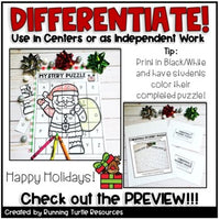 Christmas Alphabet Mystery Puzzles l Letter and Beginning Sounds Match