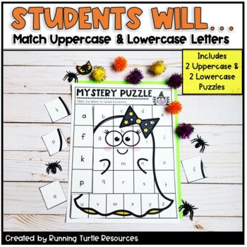 Halloween Mystery Puzzles, Fall Letter Match