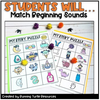 Halloween Mystery Puzzles, Fall Letter Match