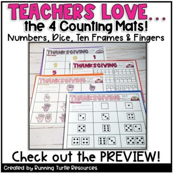 Thanksgiving Number Match Count and Cover Task Cards