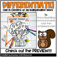 Fall Mystery Puzzles, Autumn Letter and Beginning Sounds Match