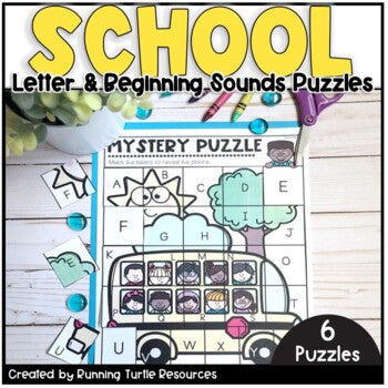 Back to School Letter and Beginning Sounds Match Puzzles