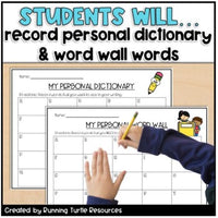 Student Dictionary l Personal Word Wall l Monthly Writing Lists