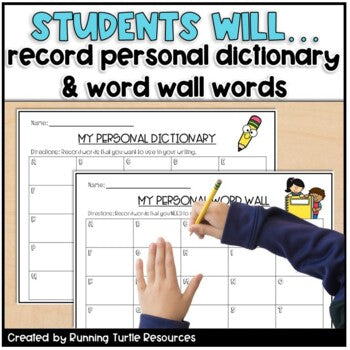 Student Dictionary l Personal Word Wall l Monthly Writing Lists