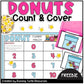 Donut Number Match Count and Cover Task Cards FREE