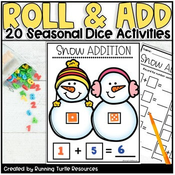 Roll and Add Dice Games Year Long Activities