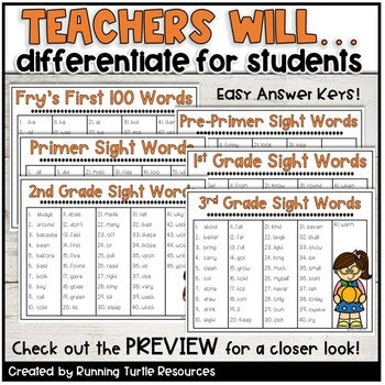 Pumpkin Sight Words, Fall Word Work Center