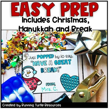 Christmas Pop It Tags EDITABLE Hanukkah Holiday Gift Tag