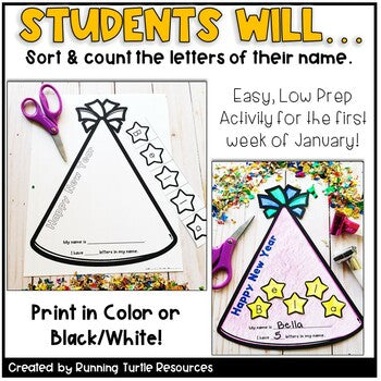 Editable New Years Craft for Preschool and Kindergarten