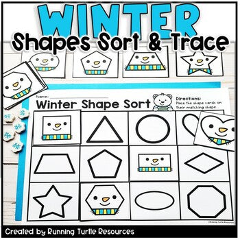 Winter Sorting Shapes Kindergarten Math