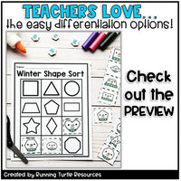 Winter Sorting Shapes Kindergarten Math