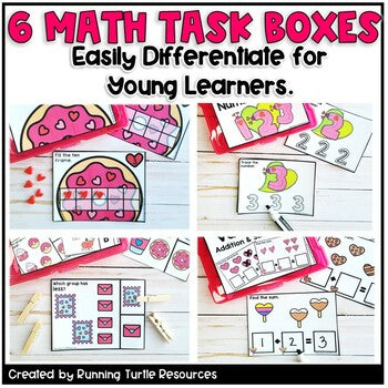 Valentines Day Math Task Cards and Literacy Centers Bundle February Morning Work