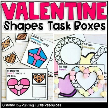 Valentines Day Sorting Shapes Task Cards