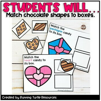 Valentines Day Sorting Shapes Task Cards