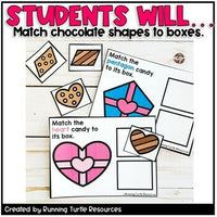 Valentines Day Sorting Shapes Task Cards