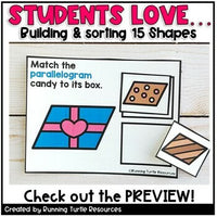 Valentines Day Sorting Shapes Task Cards