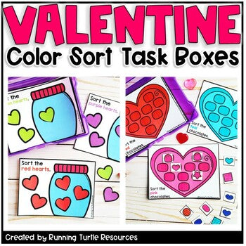 Valentines Day Color Matching Task Cards