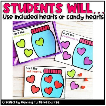 Valentines Day Color Matching Task Cards
