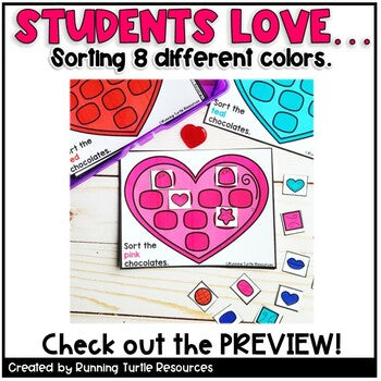 Valentines Day Color Matching Task Cards