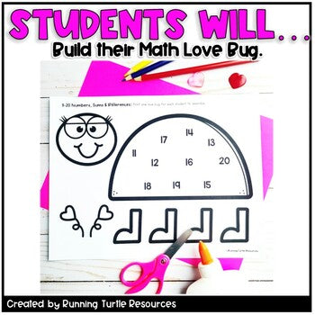 Valentines Day Math Craft EDITABLE Love Bug Craft