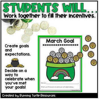 Behavior Incentive Chart for Classroom Management St Patrick's Day