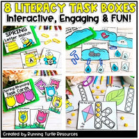 Spring Math and Literacy Task Cards l Kindergarten Spring Centers