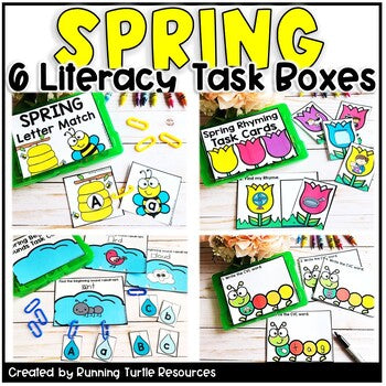 Kindergarten Spring Task Cards l Spring Literacy Centers