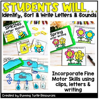 Kindergarten Spring Task Cards l Spring Literacy Centers