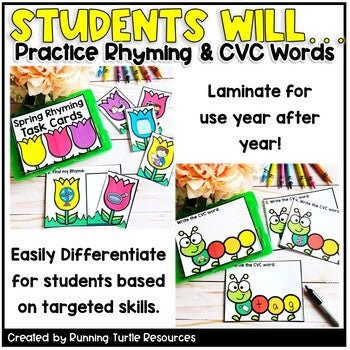 Kindergarten Spring Task Cards l Spring Literacy Centers