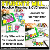 Kindergarten Spring Task Cards l Spring Literacy Centers